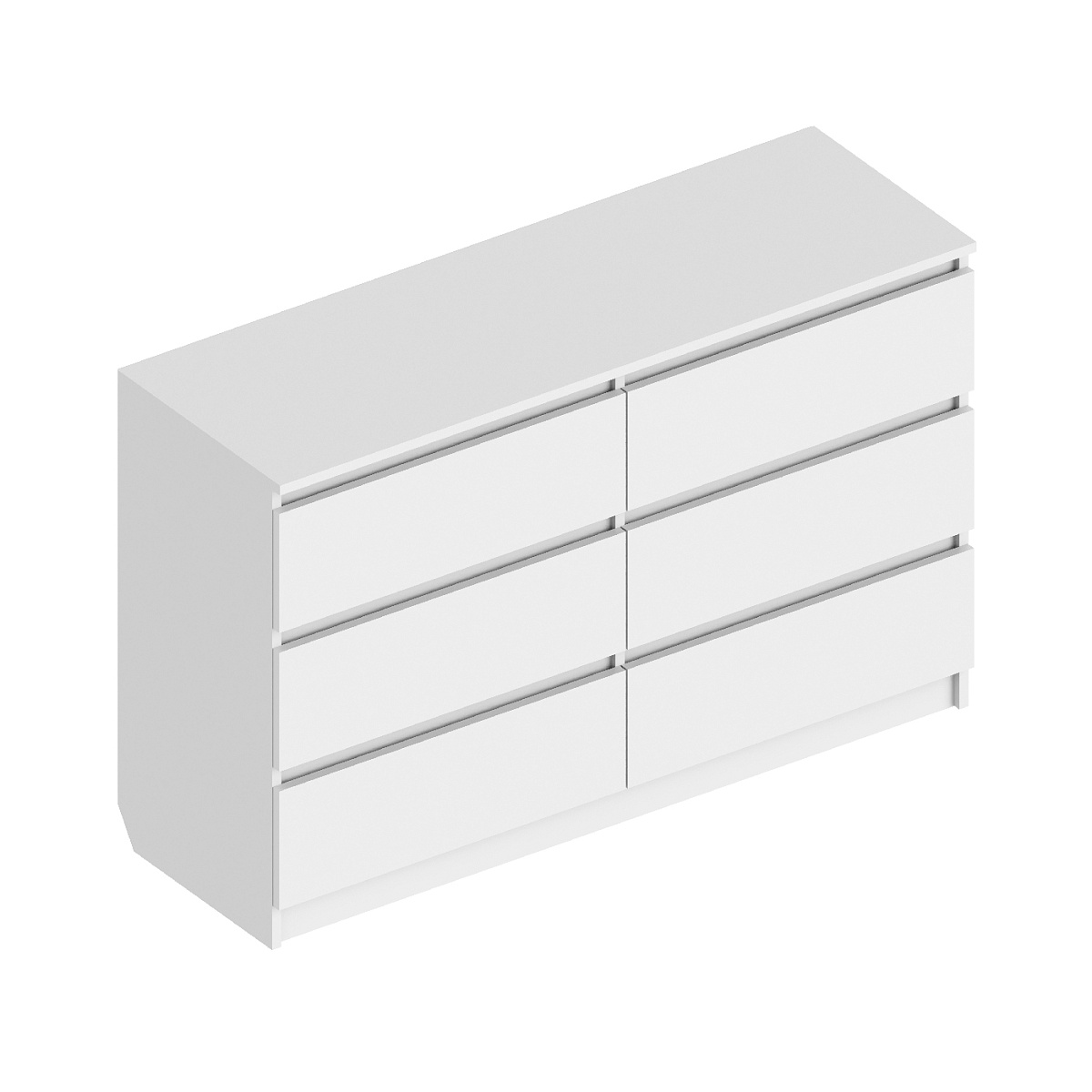 "Бьянко" Комод с 6 ящиками 1200х410х770 Белый лофт (ПАЗ)