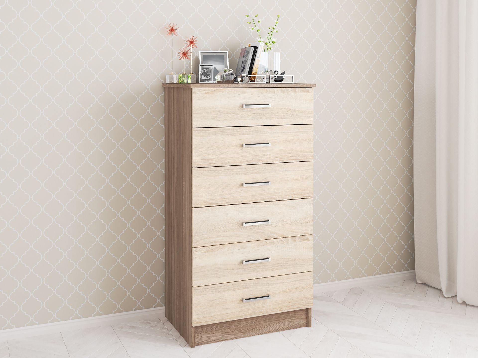 Комод Катрин-4 ясень шимо /дуб сонома