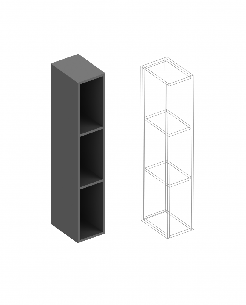 "Моника" Стеллаж малый 200х280х1100 Темно серый