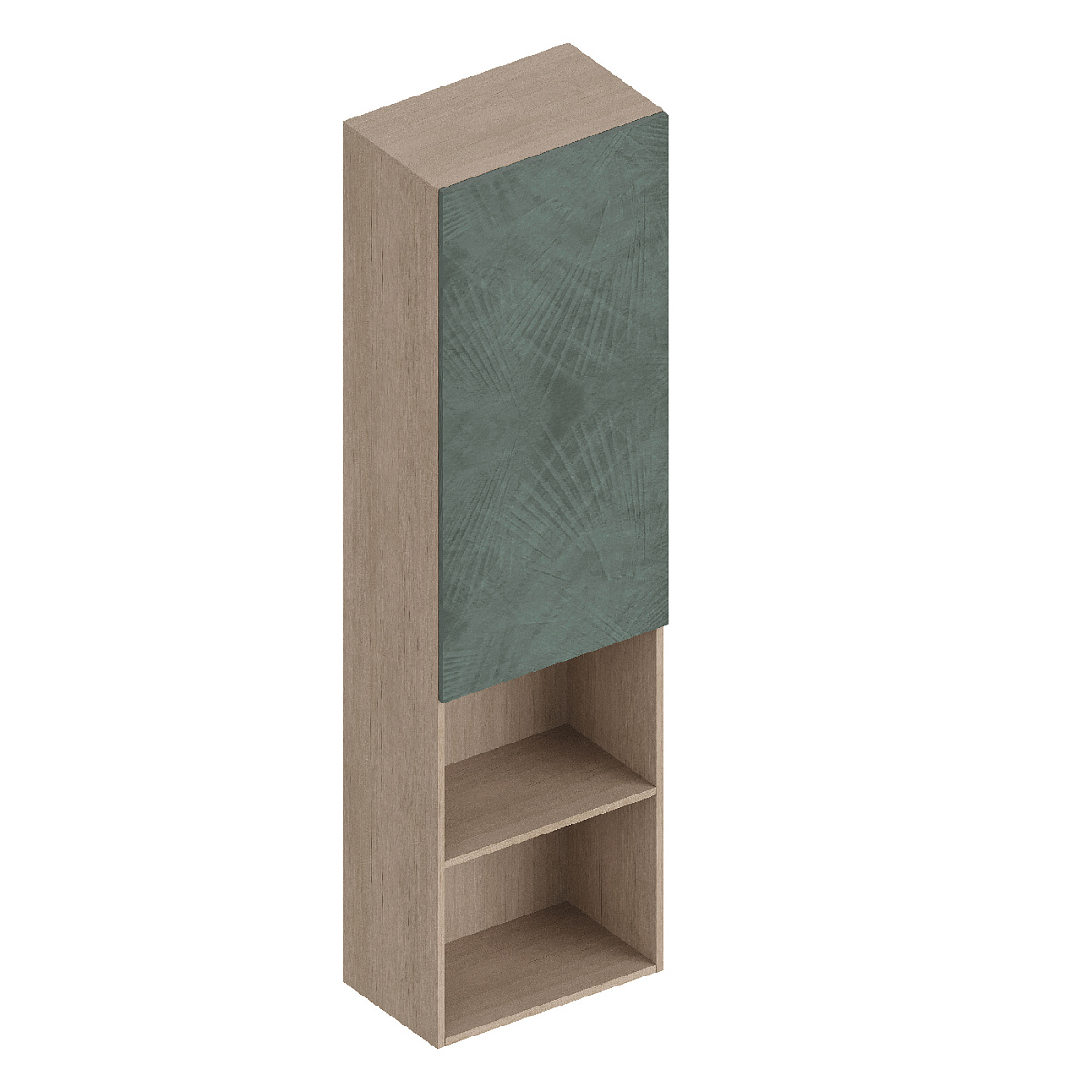 "Ева" Пенал-надстройка 1-ств с нишами 500х320х1800 Тира/Палм грин