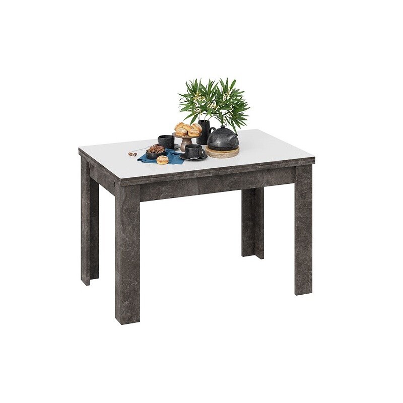 Норман Тип 1 Стол обеденный (Ателье темный / Стекло белый глянец)