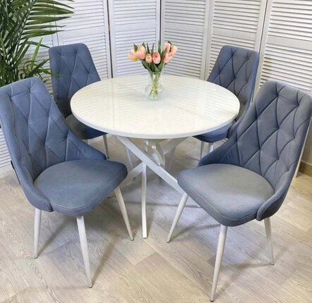 Стол Норд царговый раздвижной вставка "бабочка" 320мм (белый матовый) пластик (Белый)