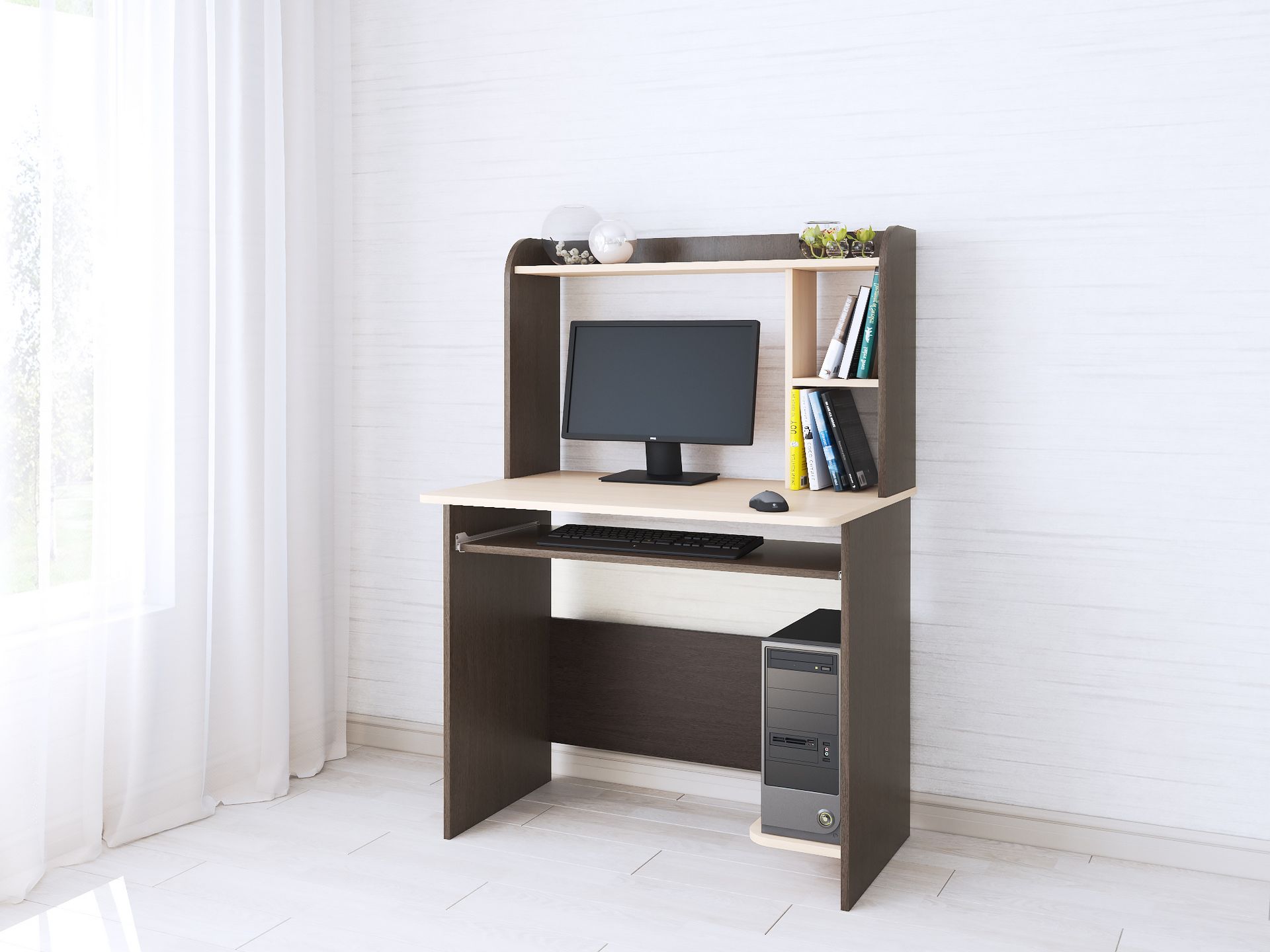 Компьютерный стол Грета-2 венге/дуб молочный 