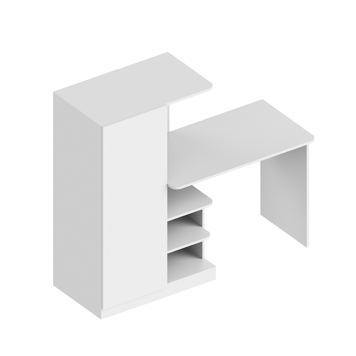 "Бьянко" Стол письменный с пеналом (левое исполнение) 1450х570х1280 Белый лофт