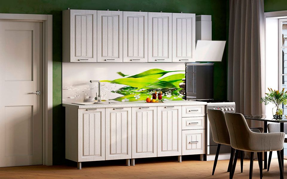 Комплект  кухни 2,0 м "Луксор" Клен Белый/Клен Белый