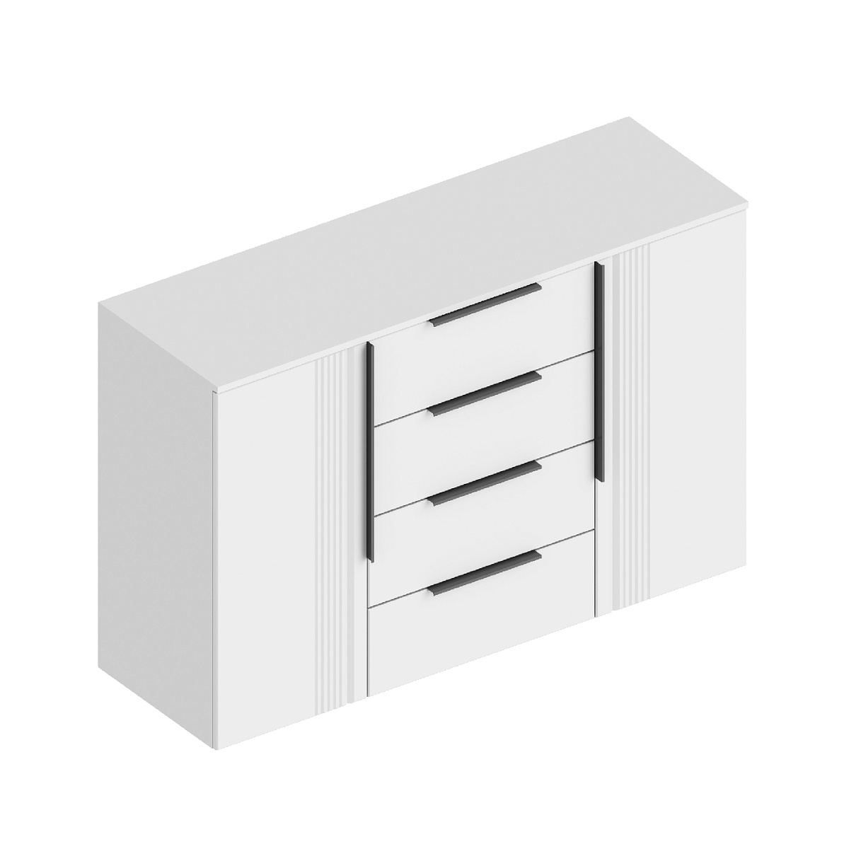 "Вита" Комод 2-ств с 4 ящиками 1400х460х930 Белый лофт (ПАЗ)