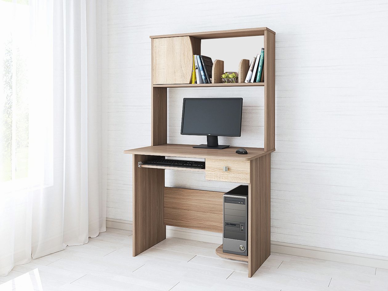 Компьютерный стол Грета-4 ясень шимо/дуб сонома